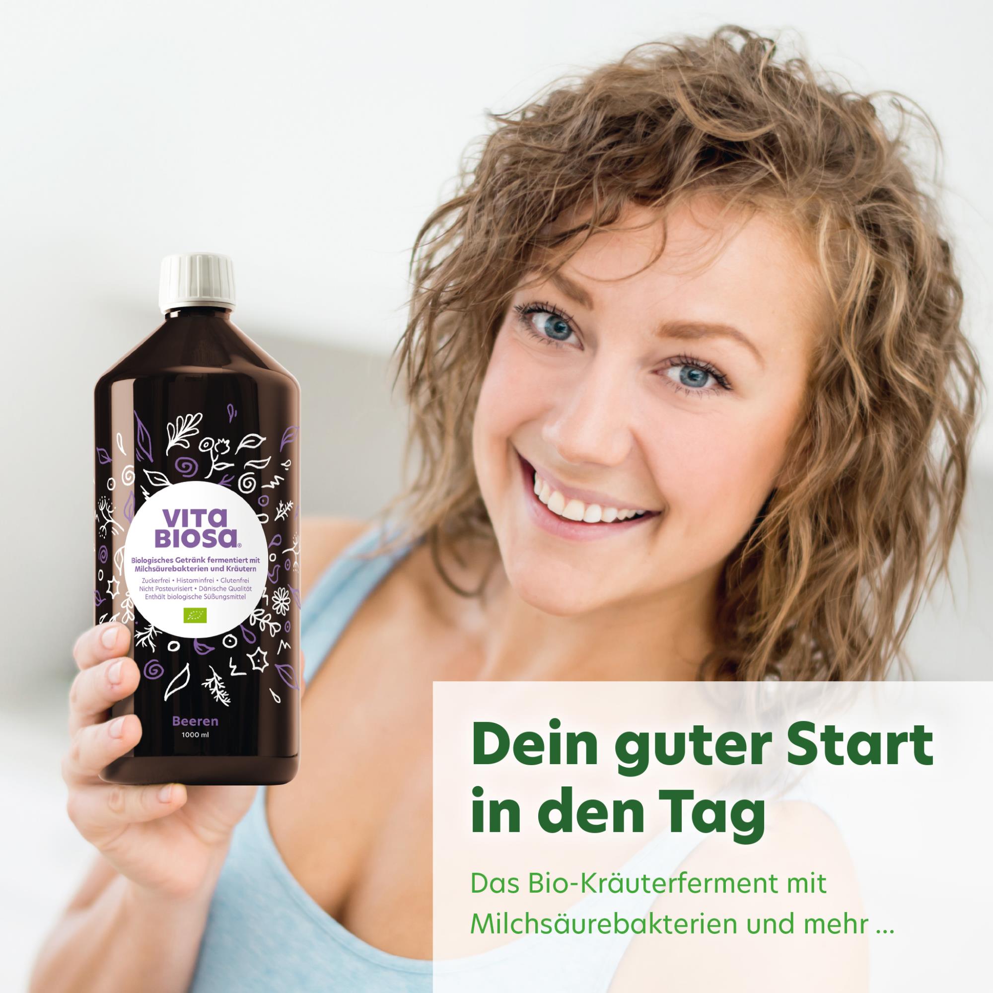 Vita Biosa Beeren 1 L Vergleichsbild Kräuterfermentgetränk Vita Biosa Beeren Kräuterfermentgetränk 100% biologisch Milchsäurebakterien ohne Zucker vegan